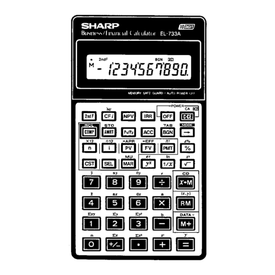 Sharp EL-733A Owner's Manual