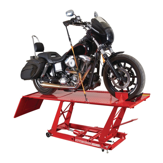 Pittsburgh 68892 Steel Motorcycle Lift Manuals