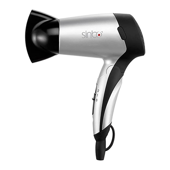 User Manuals: Sinbo SHD 7022 Foldable Hair Dryer