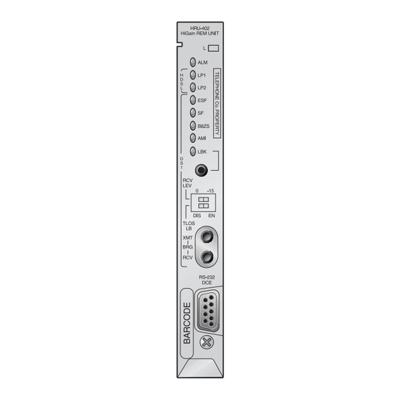 PairGain HiGain HRU-402 Manual