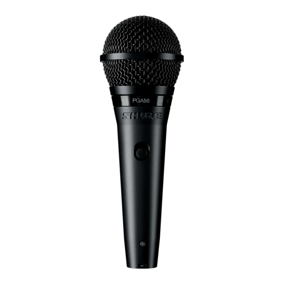 Shure PGA 58 User Manual