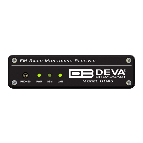 DEVA Broadcast DB45 Quick User Manual