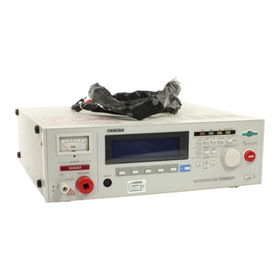 Kikusui TOS9200 Operation Manual
