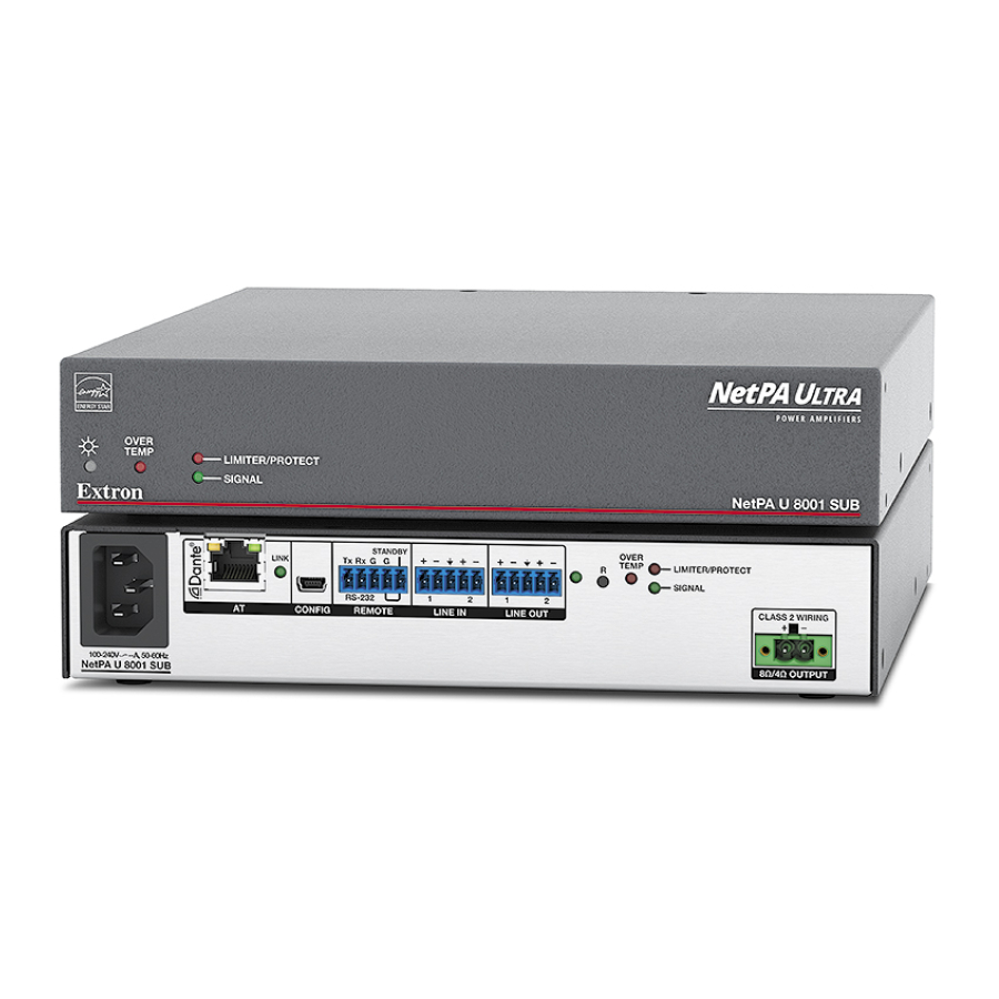 Extron electronics NetPA U 8001 SUB Setup Manual