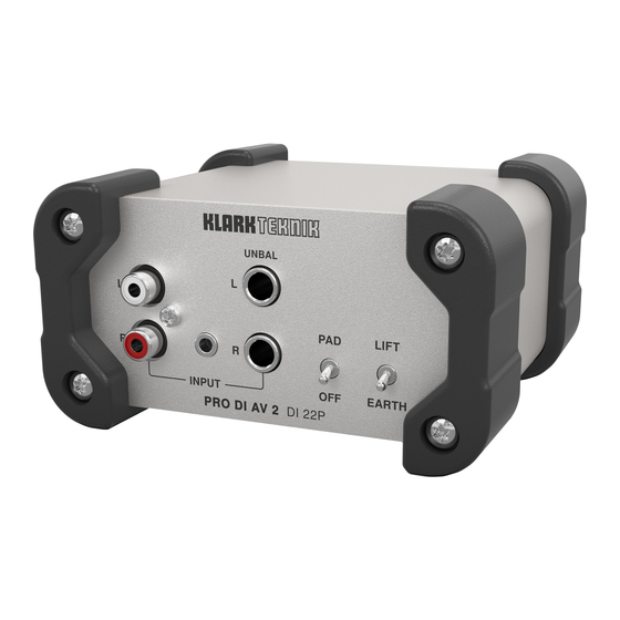 Klark Teknik PRO DI AV 2 DI 22P User Manual