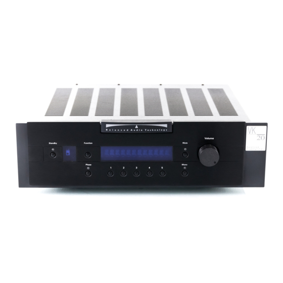 Balanced Audio Technology VK-20 Owner's Manual