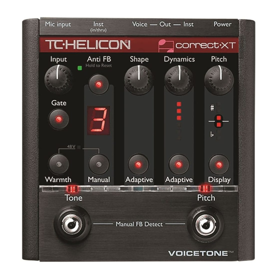 TC-Helicon VoiceTone Correct XT Manuals