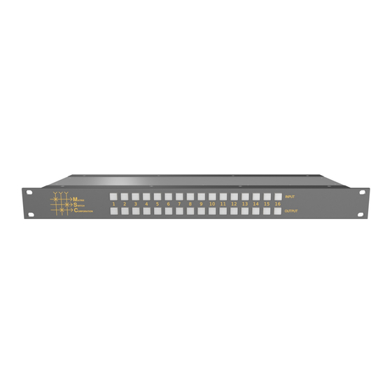 Matrix Switch Corporation MSC-V1616L Product Manual