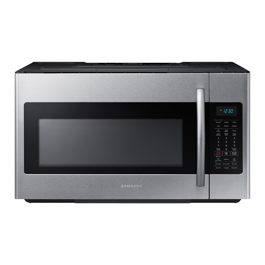 Samsung Over the Range Microwave ME18H704SFS Manual