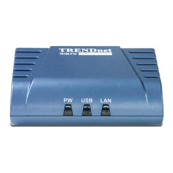 TRENDnet TE100-P1U - QUICK Quick Installation Manual