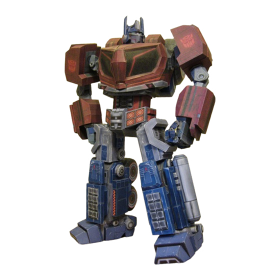 Hasbro ActiVision Transformers War for Cybertron Optimus Prime Manual