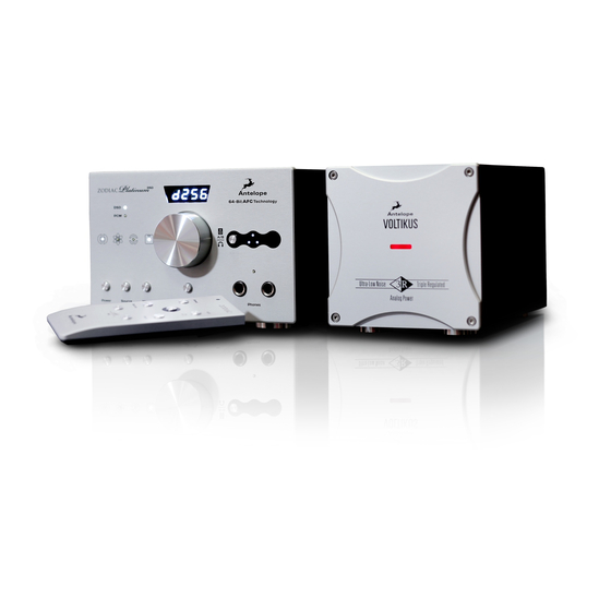 Antelope Zodiac Platinum DSD256 Owner's Manual