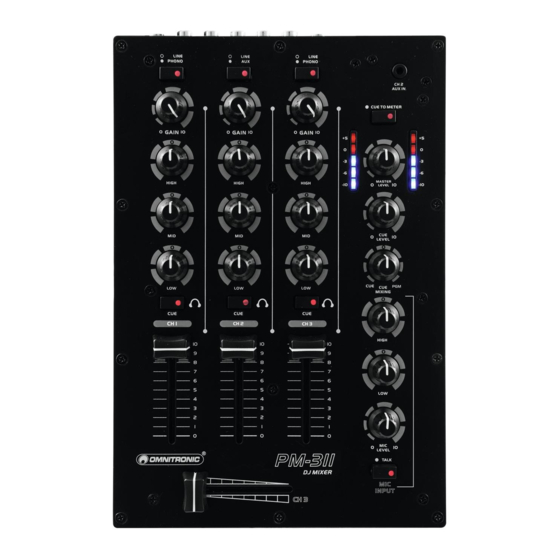 Omnitronic PM-311 3-Channel DJ Mixer Manuals