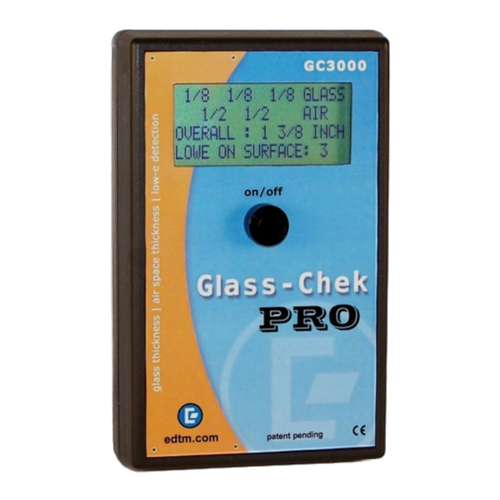 EDTM Glass-Chek PRO Operating Manual