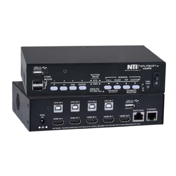 NTI SPLITMUX-USB4K-4RT Installation And Operation Manual