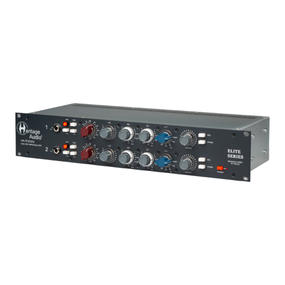 Heritage Audio ELITE Series User Manual