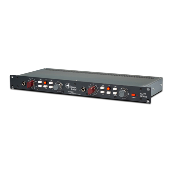 Heritage Audio ELITE Series User Manual