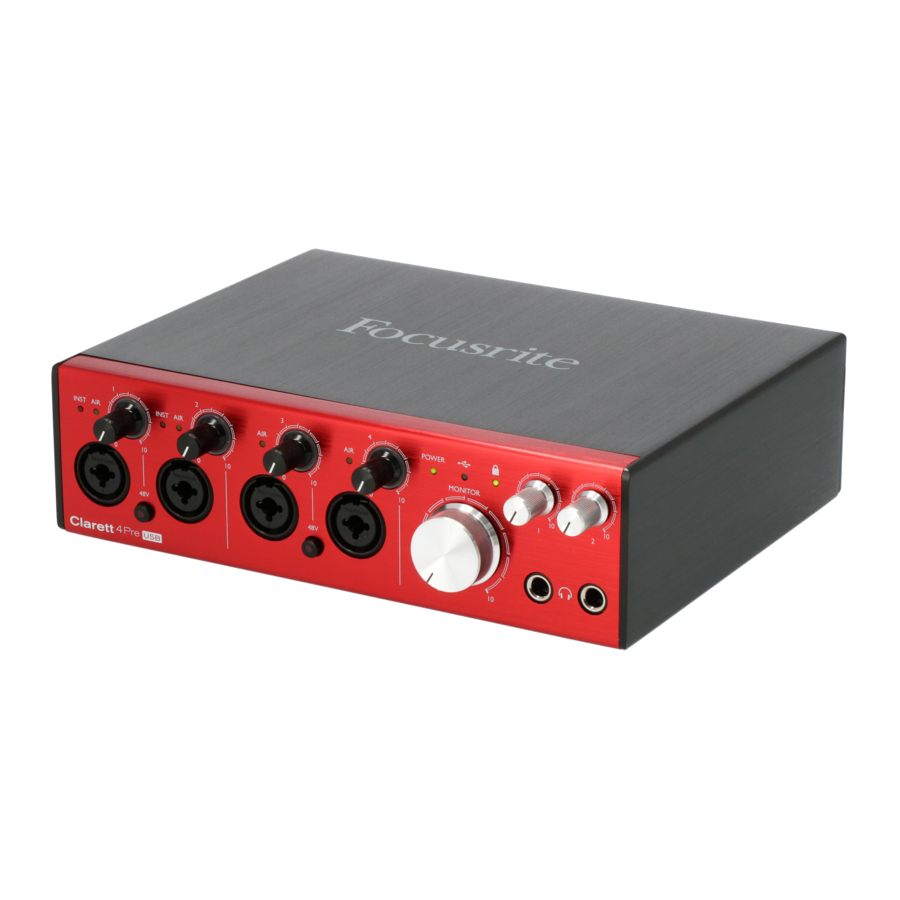 Focusrite Clarett 4Pre - Audio Interface Manual