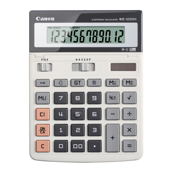 Canon WS-1200H Instructions