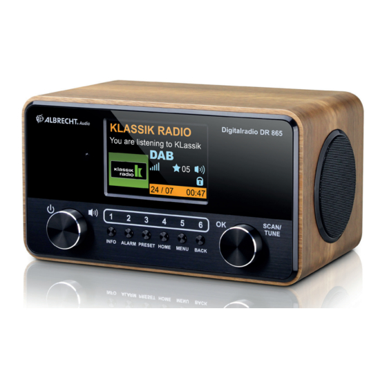 Albrecht Audio Senior DR 865 Manual