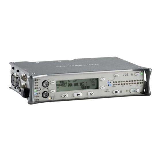 Sound Devices 702 User Manual And Technical Information