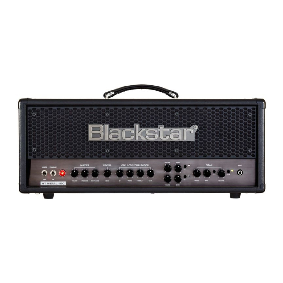 Blackstar HT METAL 100, HT METAL 60 - Guitar Amplifier Manual