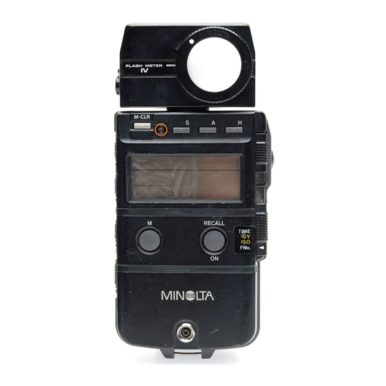 MINOLTA FLASH METER IV - PART 2 Manuals