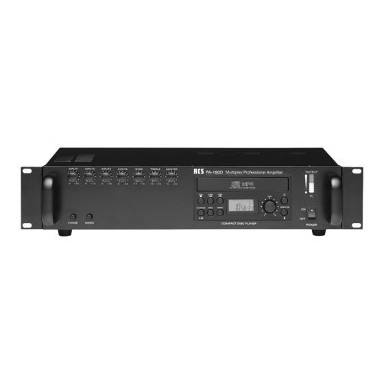 RCS PA-180D Operating Instructions Manual