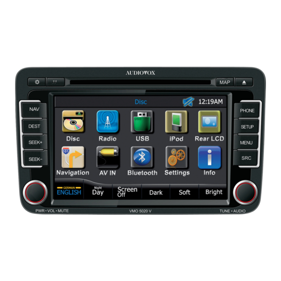 Audiovox VMO 5020 V Owner's Manual