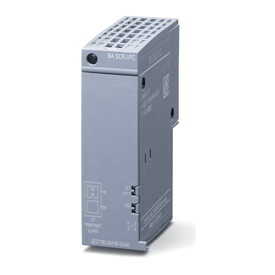 Siemens SIMATIC BA 2xRJ45 Manual