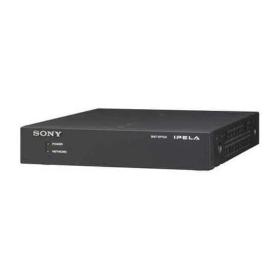 Sony IPELA SNT-EP104 Installation Manual