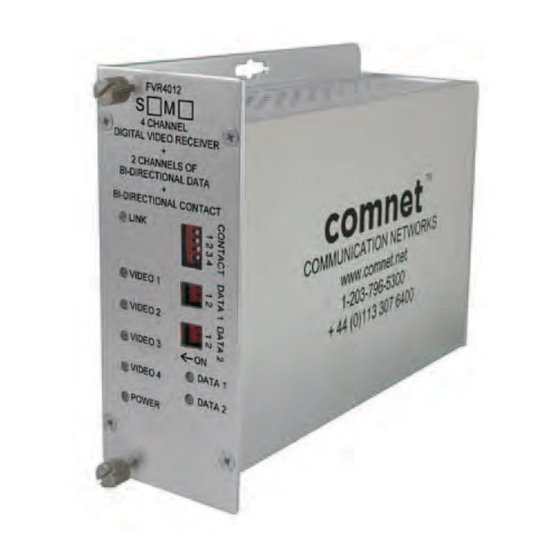 Comnet FVT4012 Installation And Operation Manual