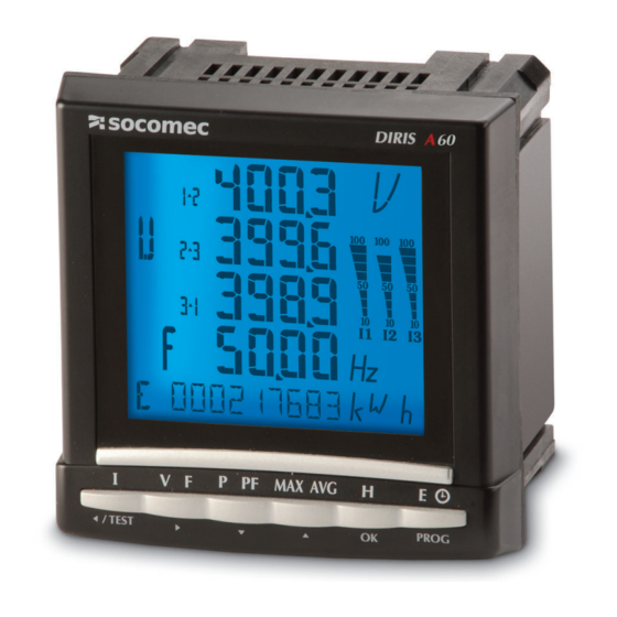 socomec DIRIS A60 Quick Start Up Manual
