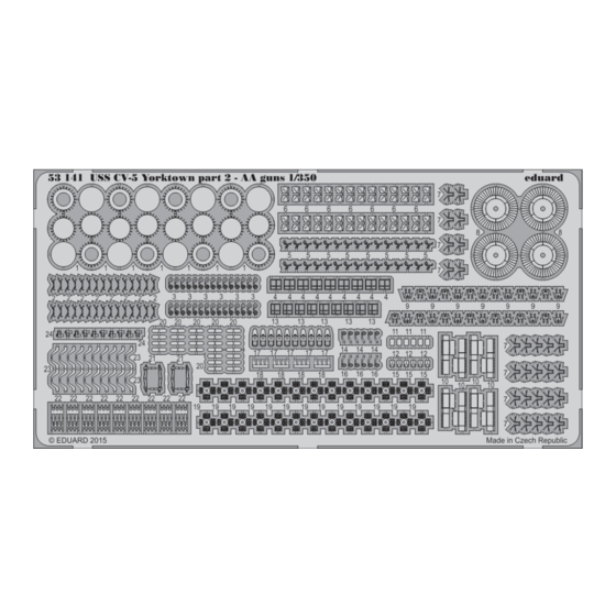 Eduard USS CV-5 Yorktown part 2 - AA guns 1/350 Quick Start Manual
