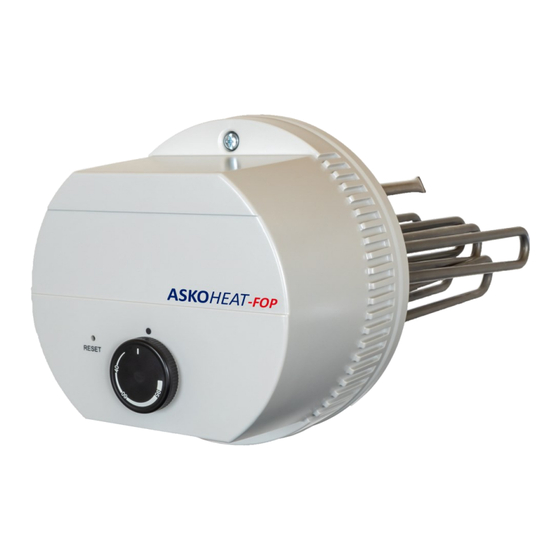 ASKOMA ASKOHEAT-FOP AHFOR-BI-OP Series Fitting Instructions, User Manual And Service