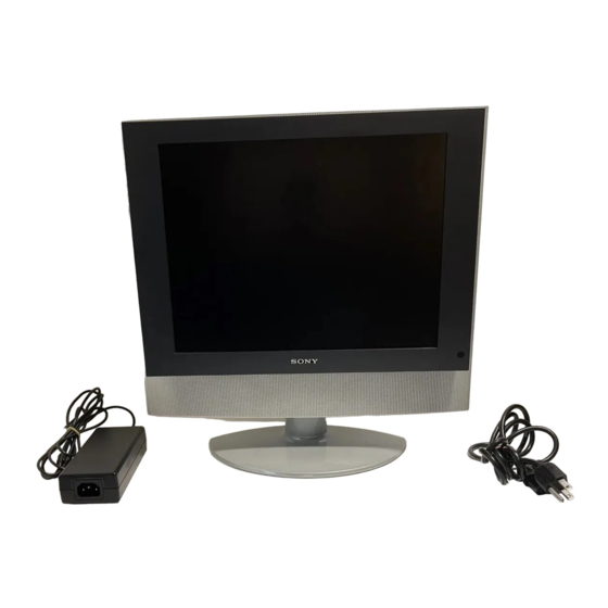 Sony WEGA KLV-15SR1 Operating Instructions Manual