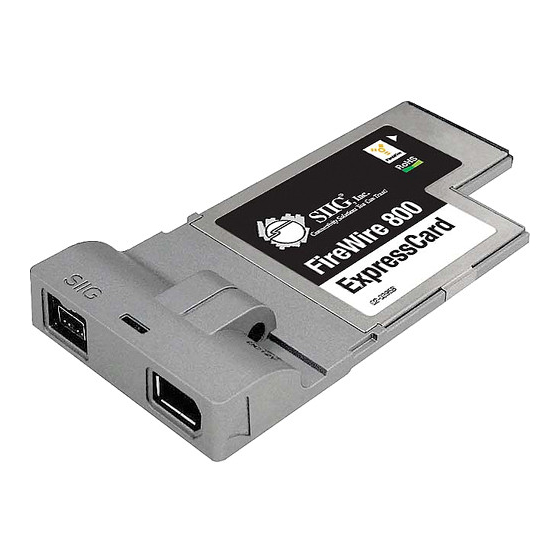 SIIG FireWire 800 Quick Installation Manual