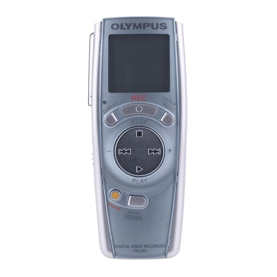 Olympus VN-120, VN-240, VN-480, VN-120PC - Digital Voice Recorder Manual