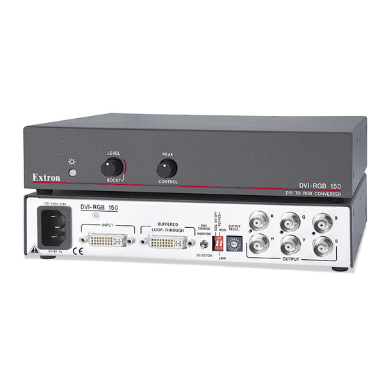 Extron electronics DVI Interface DVI-RGB 150 Specifications