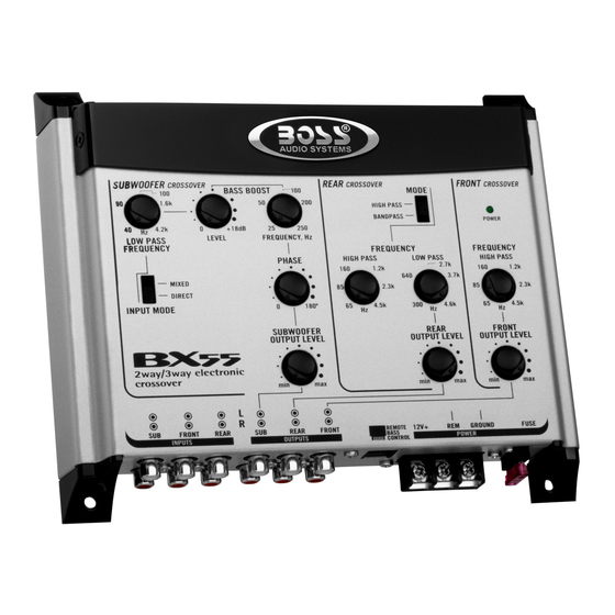 Boss Electronic Crossover User Manual