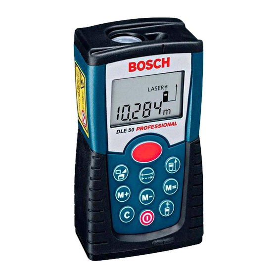 Bosch DLE 50 PROFESSIONAL Operating	 Instruction