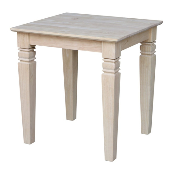John Thomas JAVA END TABLE OT-60E Assembly Instructions