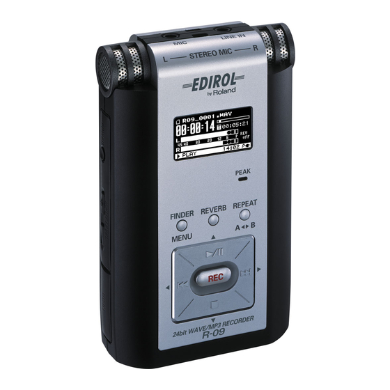 Edirol R09 How To Use Manual