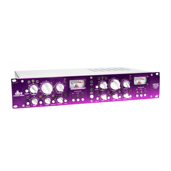 Harman DBX 162SL User Manual
