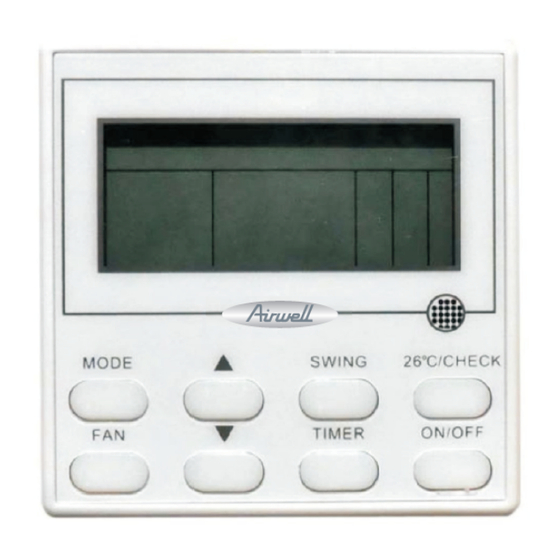 Airwell RCW25 Control Panel Manuals