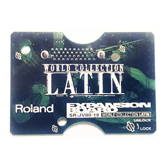 Roland World Collection:Latin SR-JV80-18 Manuals