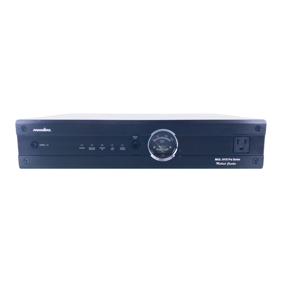 Panamax MAX 5410 Pro Owner's Manual