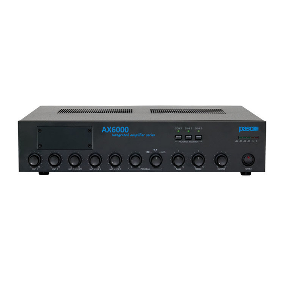 Paso AX6120 Mixer Amplifier Manuals
