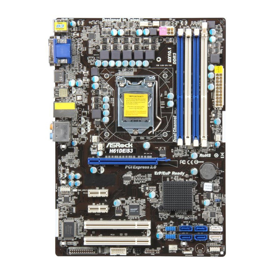 ASROCK H61DE-S3 Brochure & Specs
