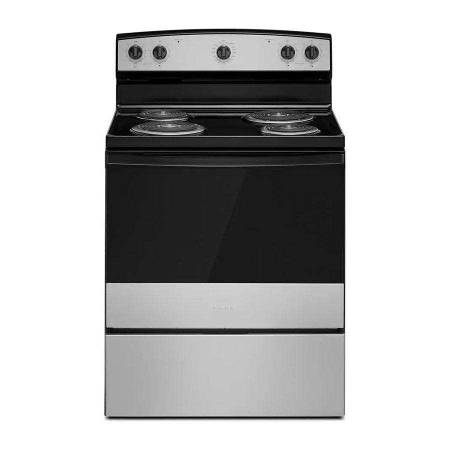 AMANA ACR4203MNB - 30-inch Electric Range with Easy-Clean Glass Door Manual